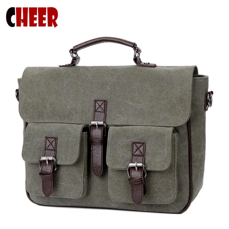 Холщовая сумка мессенджер для мужчин повседневный деловой портфель ноутбука