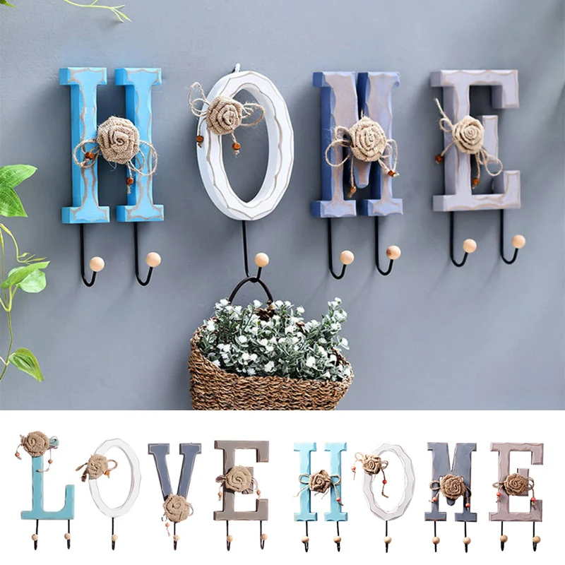 Прочная деревянная Комбинированная Вешалка для одежды с надписью Love домашний