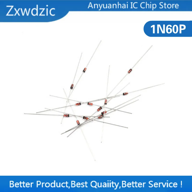 100 шт. 1N60 DO-7 1N60P DO-35 Диод Шоттки Германий ТВ Радио FM Обнаружение
