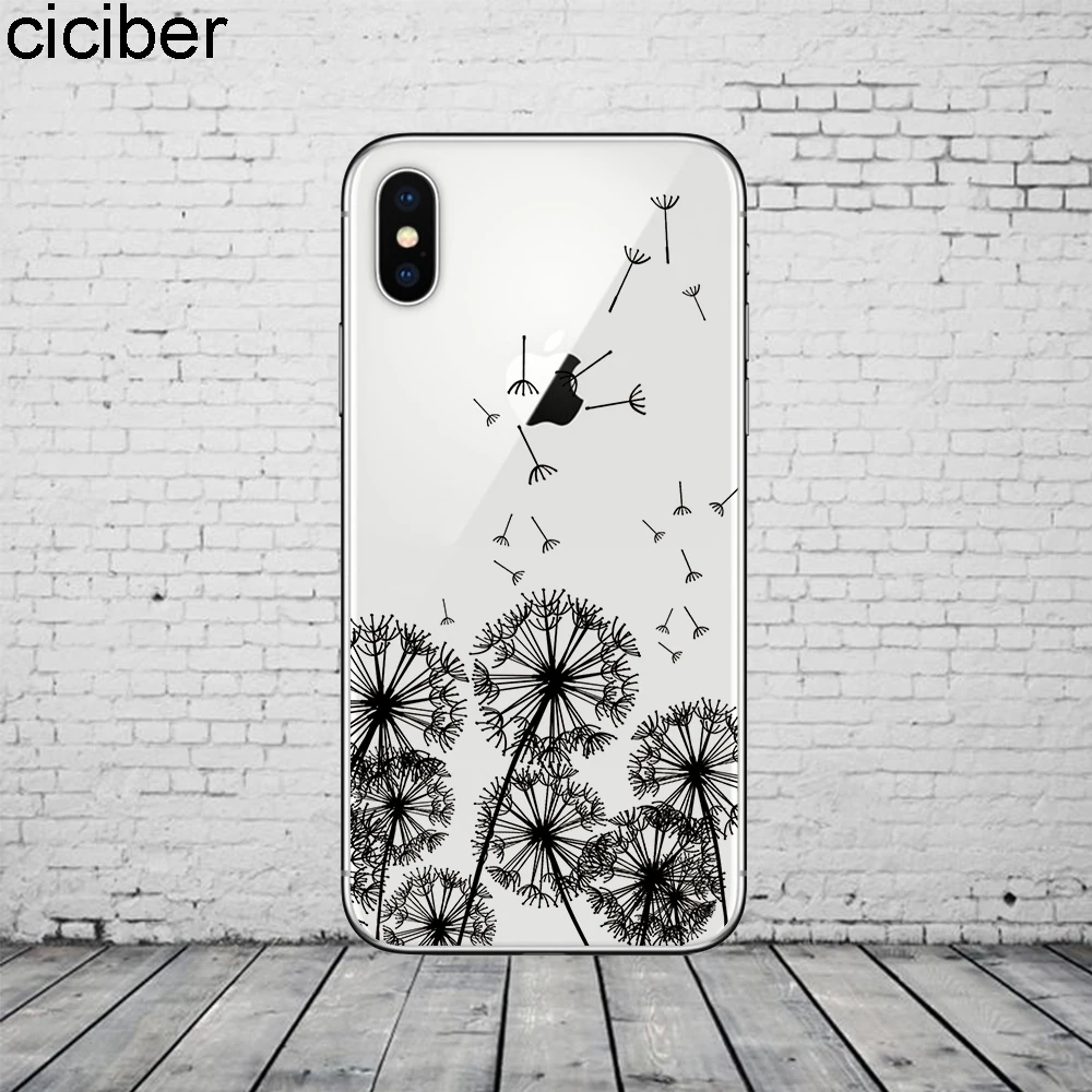 Чехлы ciciber с изображением одуванчика слона для iPhone 11 Pro Max чехол XR 8 7 6 6S Plus X XS мягкий