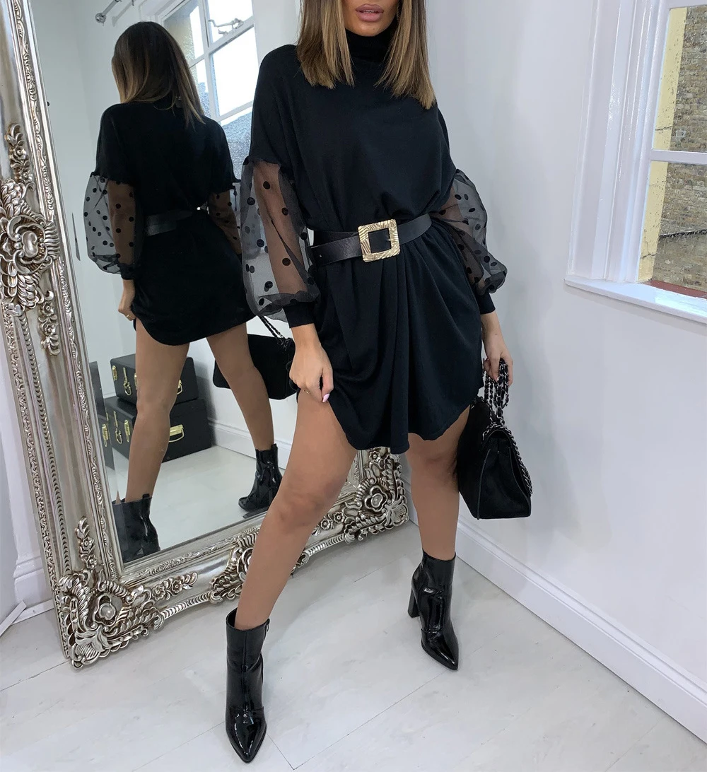 Сексуальное женское Элегантное повседневное платье модное Сетчатое Прозрачное