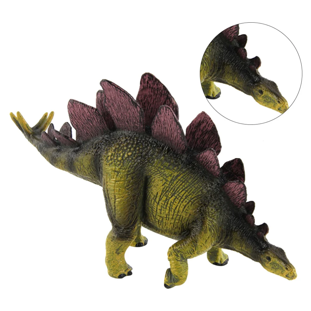 

1pc Stegosaurus Model Model Jurassic Period Ancient Animal Craft Desktop Ornament (Light Brown)