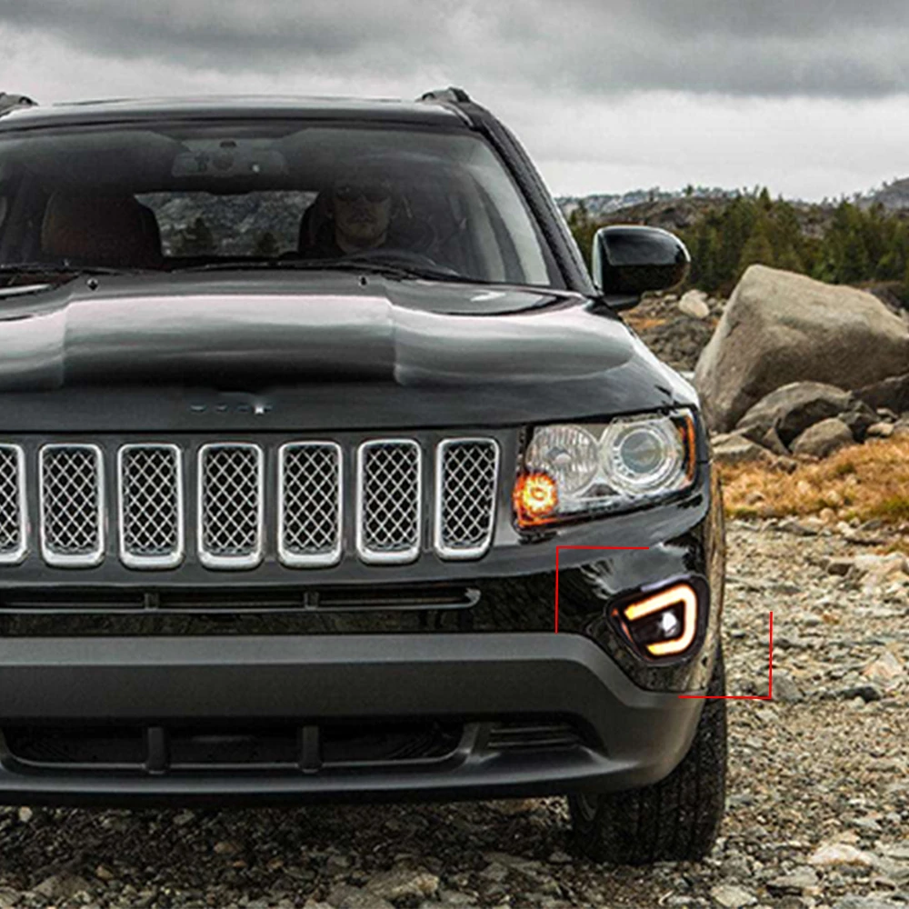 Автомобильная проблесковая 1 пара для Jeep Compass 2011 - 2016 светодиодный DRL Дневной