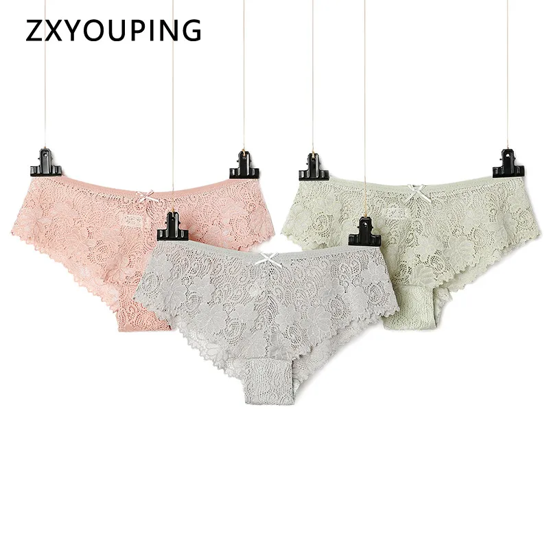 3 шт./лот цветочные сексуальные трусики для женщин нижнее белье открытые
