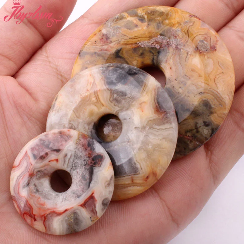 Натуральные сумасшедшие Кружева Бусы из камня Агата пончик драгоценный камень 1