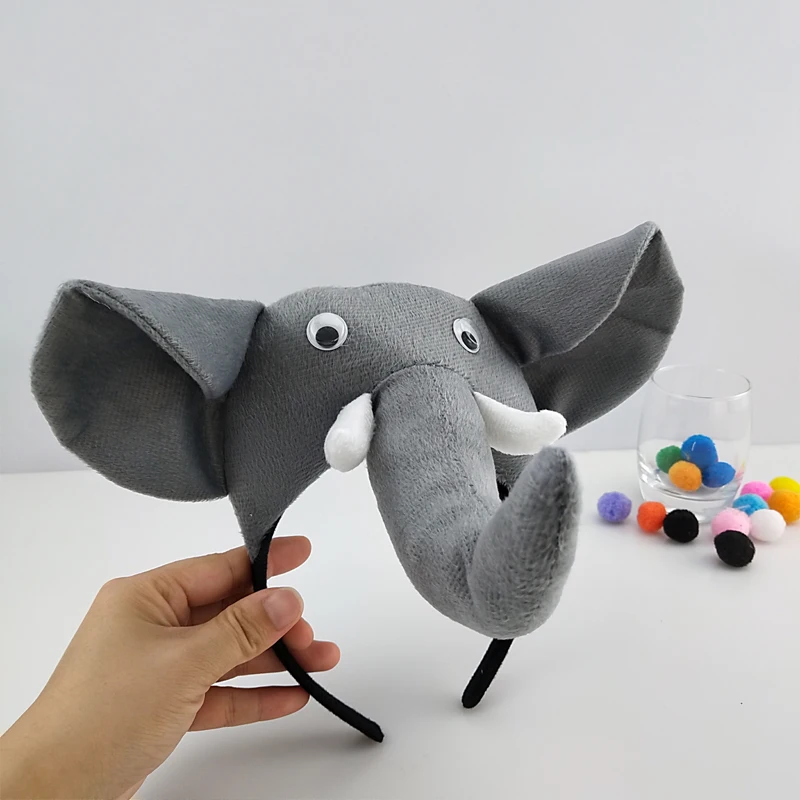 

New Kids Children 3D Elephant Headband Tie Tail Cosplay Costume Set Fancy Dress Party Decoration Halloween Christmas Carnival