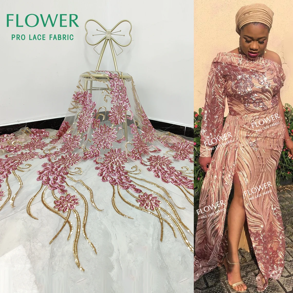 Черная сенегавская французская сетчатая кружевная ткань с блестками