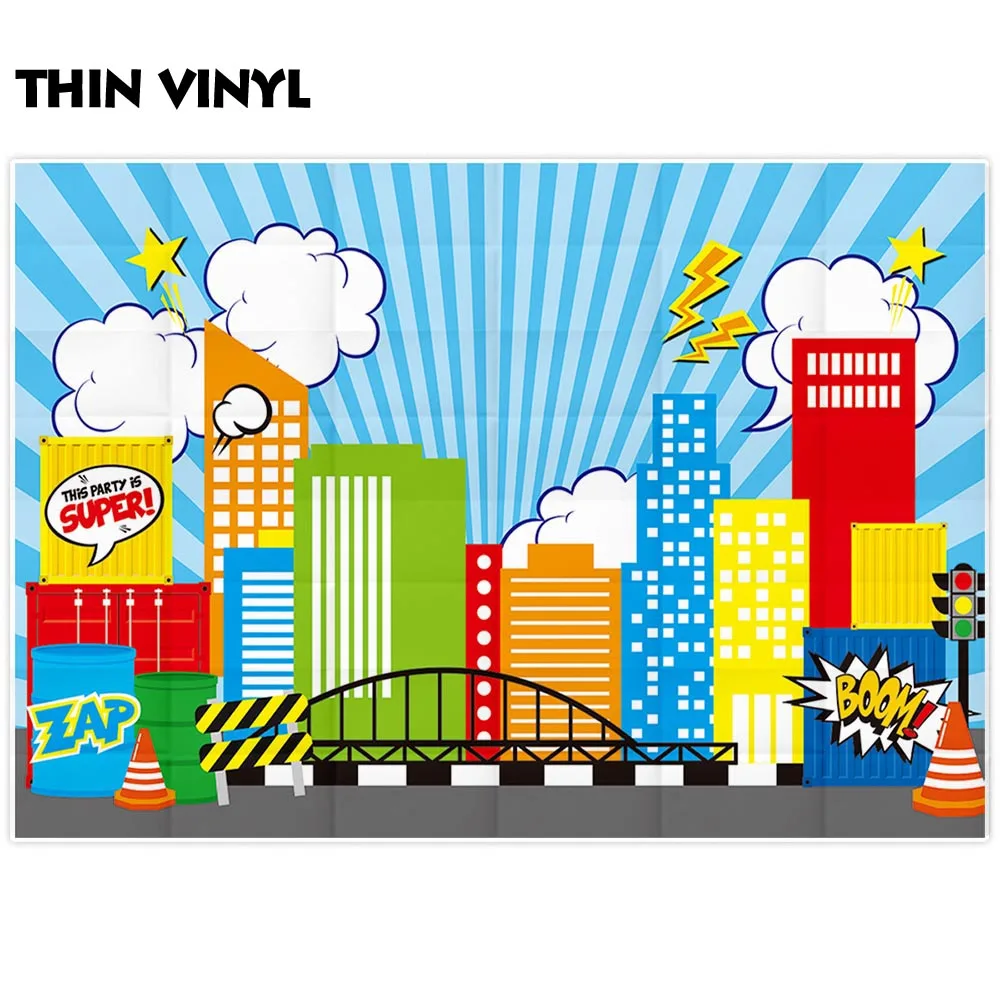 Фон для фотосъемки с изображением супергероев на день рождения|Фон фотосъёмки| |