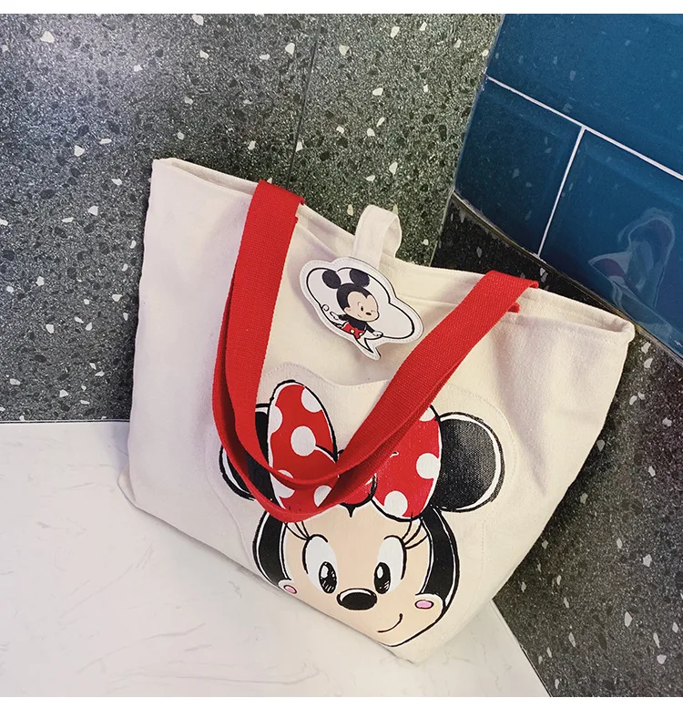 Disney новая большая сумка женская сумка милый мультяшный Микки Большая вместительная сумка для девочек Сумка тканевая через плечо сумки кошелек шоппинг