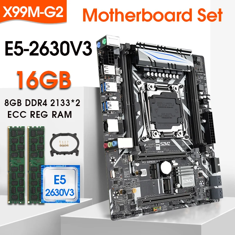 SZMZ X99M G2 LGA2011 V3 набор материнских плат с 2*8 ГБ = 16 Гб DDR4 2133 МГц ECC REG Оперативная память