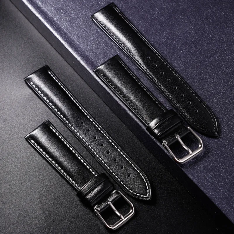 

Fashion Watch Accessory For Huawei Samsung 12 14 16 18 19 20 21 22 24mm Replacement WristBands Genuine Leather Watch Strap Man