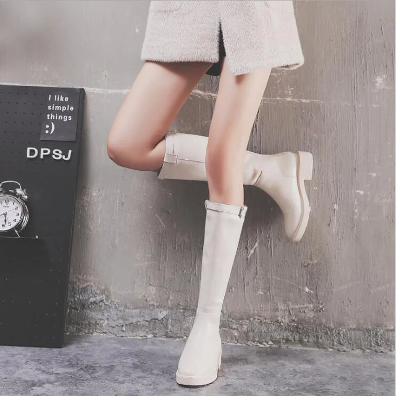 Модные высокие сапоги пикантные женские до колена обувь на шнуровке зимние