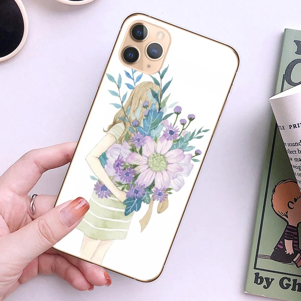 Милый прозрачный чехол для телефона с принтом iPhone 11 11Pro Max XR XS X 8 7 6 6S Plus мягкий