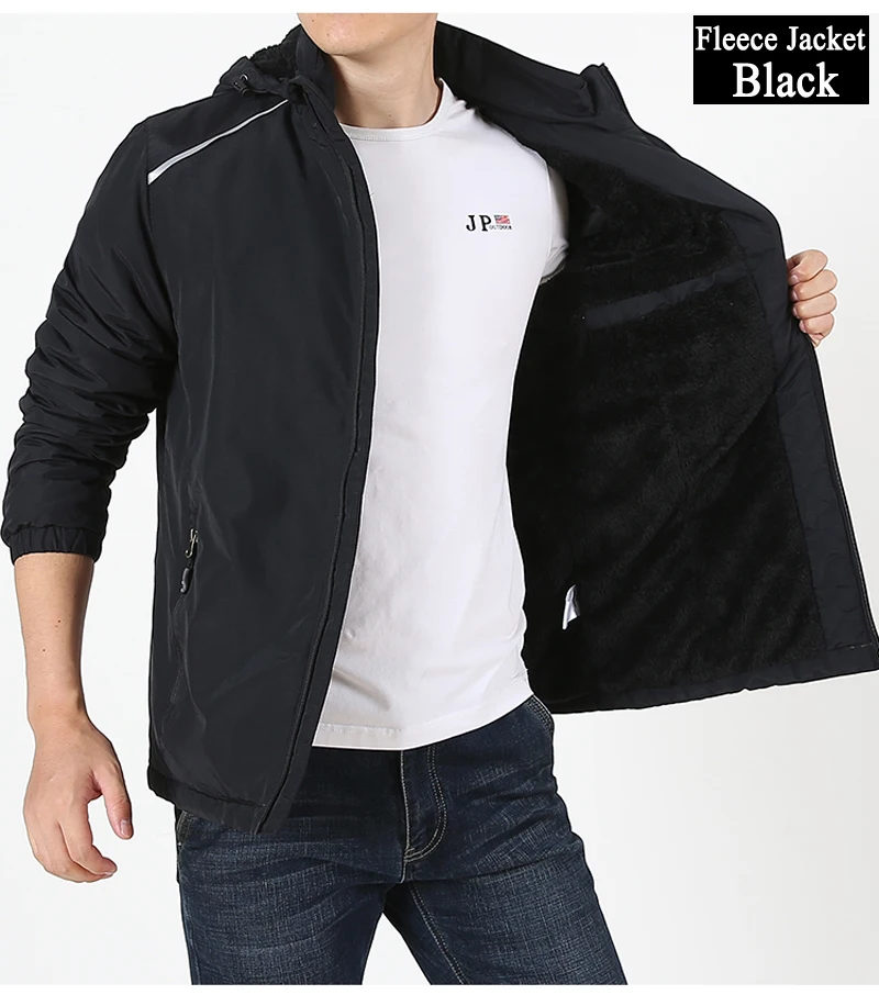 Fleece Black Новая мужская куртка в стиле милитари из мягкой кожи акулы V5, водонепроницаемая ветровка, светоотражающая куртка-бомбер, верхняя одежда, флисовые пальто - Цвет: Fleece Black