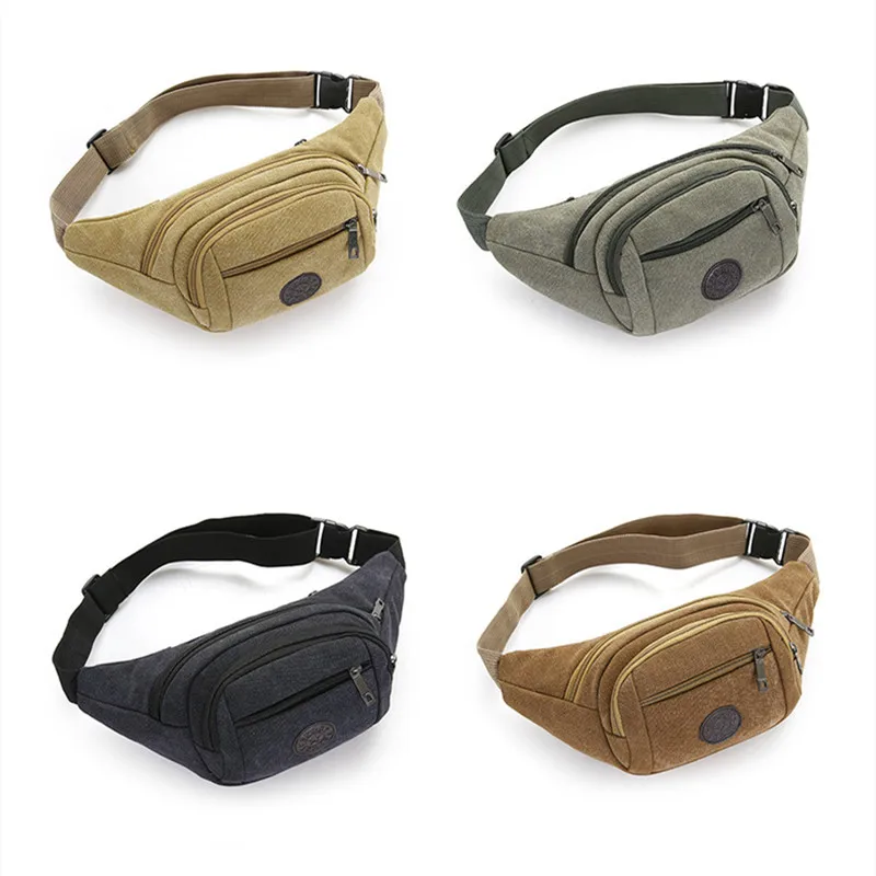 

Canvas waist bag unisex new multifunctional multi-layer business cash register waist bag mobile phone coin purse sport waist bag