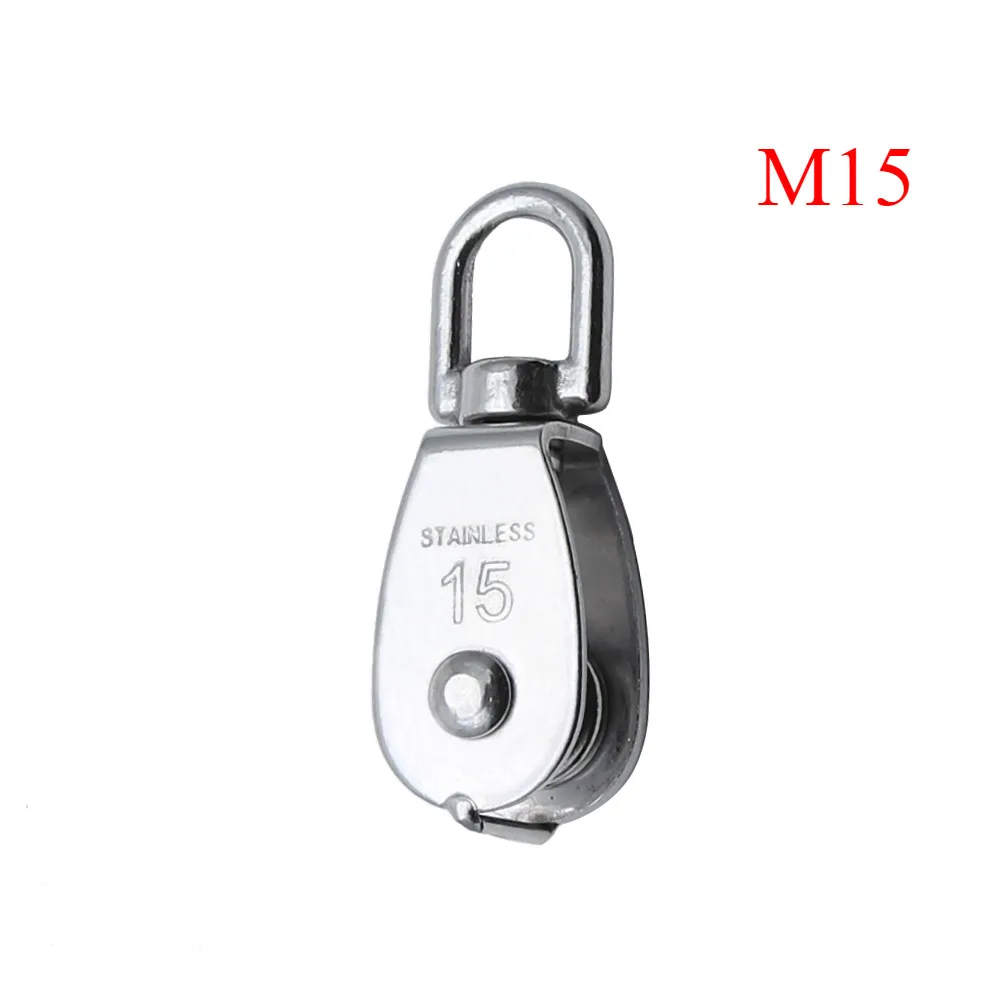 

Stainless Steel Pulley M15/M20 M25 M32 Single Wheel Swivel Lifting Rope Pulley Set Lifting Wheel Tools