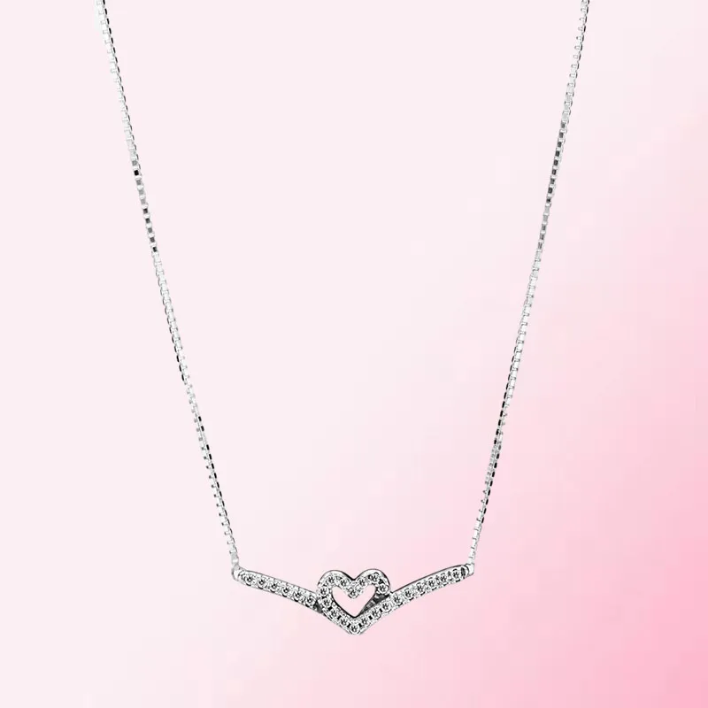 

1:1 Make PanDO 925 Sterling Silver Custom Lover Gift Shiny Fashion DIY Necklace