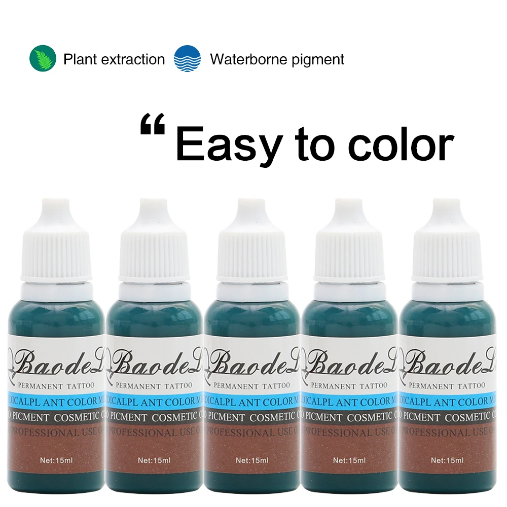 

23 bottles of tattoo ink 1/2oz pigment permanent makeup easy to wear eyebrows eyeliner lip art paint tattoo beauty supplies