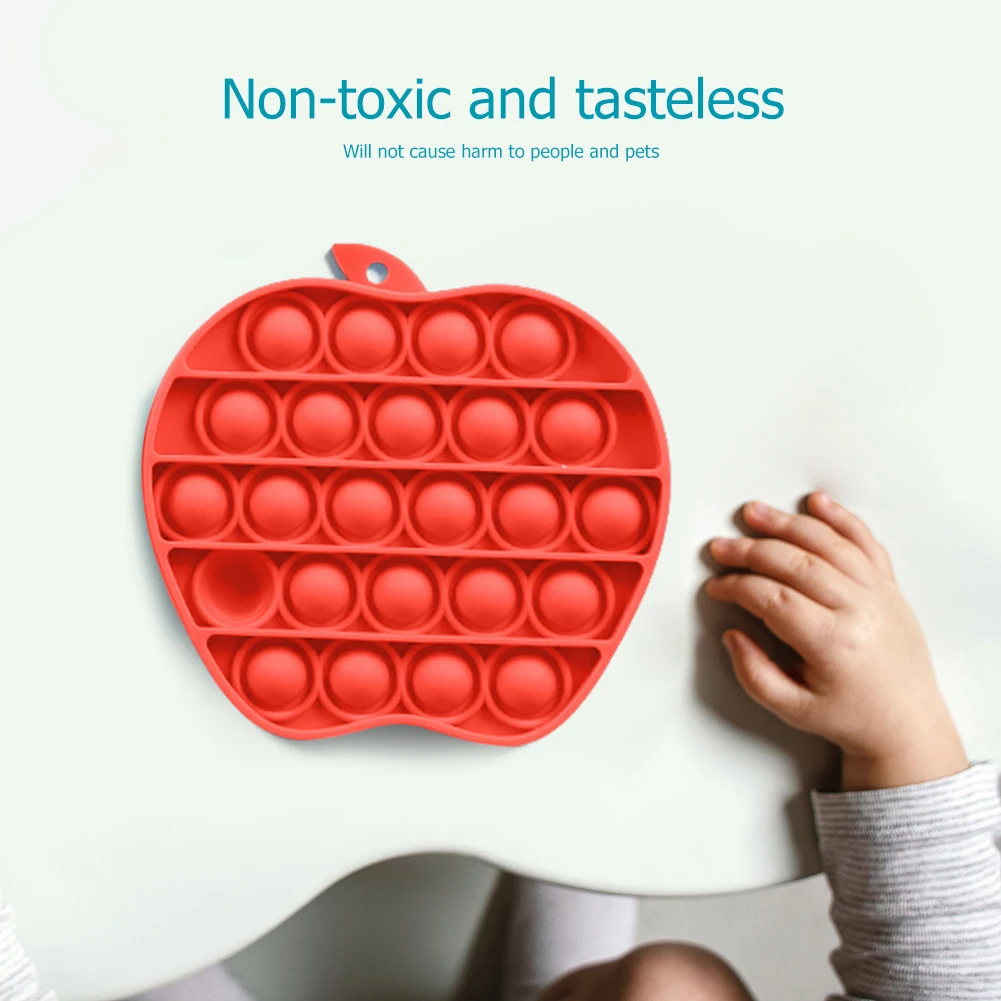 Apple-juguetes sensoriales de burbujas para aliviar el estr&eacute;s para ni&ntilde;os y adultos, juguetes de escritorio para aliviar el estr&eacute;s-1