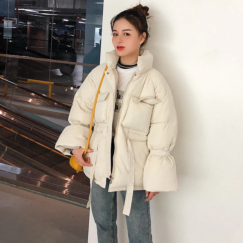 Fitaylor/зимние хлопковые куртки с воротником-стойкой короткий дизайн Милая Красная