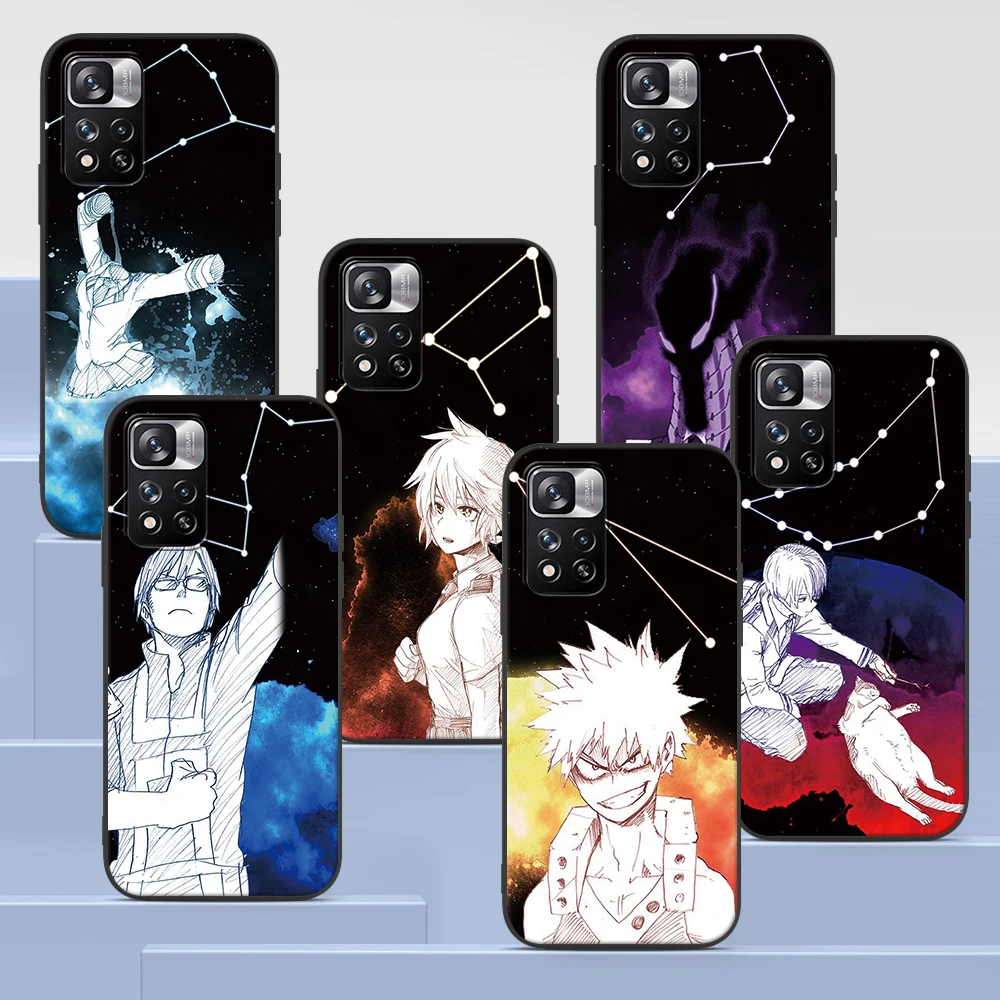

My Hero Boku No Hero Academia Case for Xiaomi Redmi Note 9S 9 8 10 11 Pro 9C 9A 7 8T 7A 8A 6A 6 10S Black Soft Phone Cover Coque