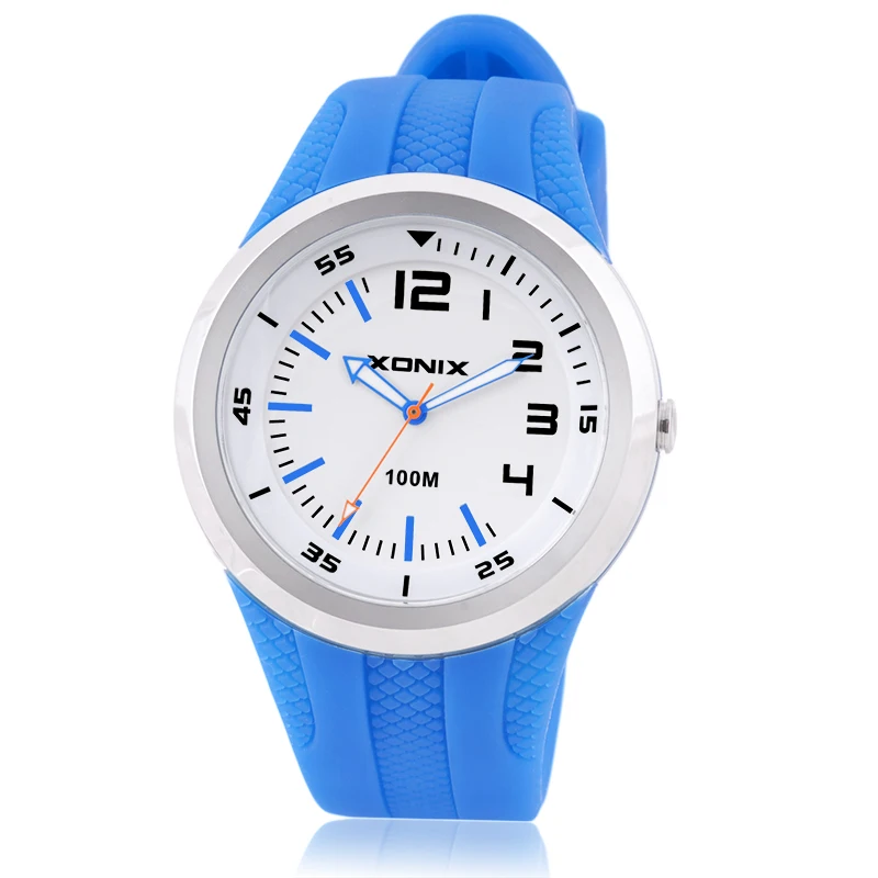 Мужские и женские наручные часы повседневные с силиконовым ремешком ободком из