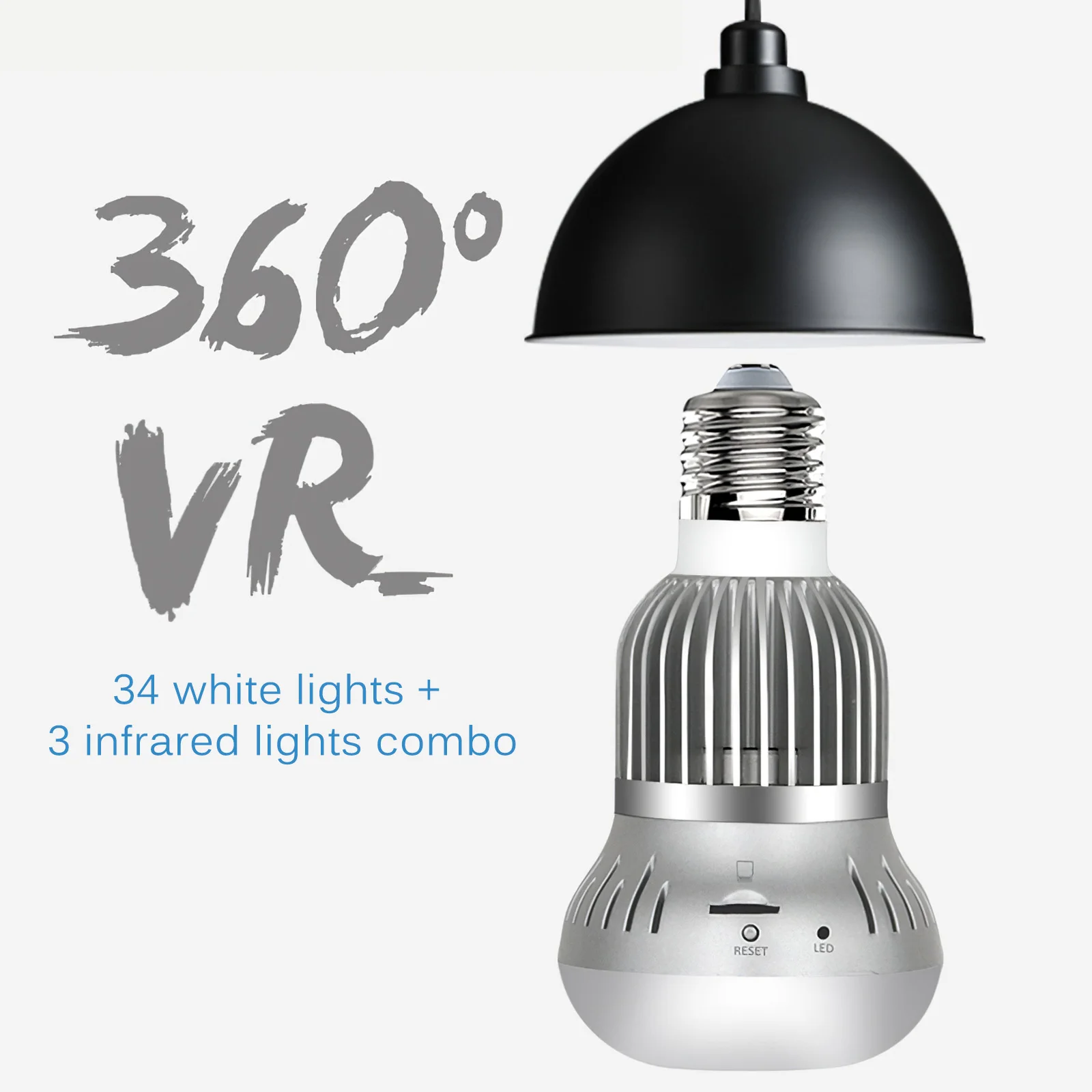 

Maximum Frames ManualLens Panoramic HD WiFi IP Camera Light Bulb Home Security Camera 1.44mm 360 Degrees Camera Student