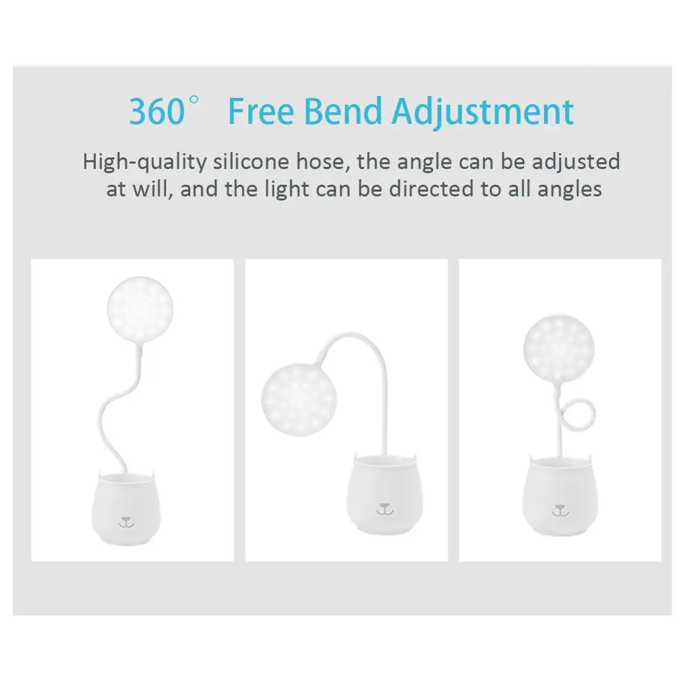 

NICLUX Table Lamp LED Desk Lamp Reading Lamp with Pen Holder Eye-Protect Desk Lamps Dimmable Touch USB Chargeable Table Light