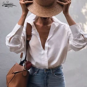 Blusas Новый нейтральный ветер богини благодаря наполовину воротник симпатичного маленького хлопковая футболка в стиле ретро маленькая проигрыватель Свободная кофта с профилем 12562