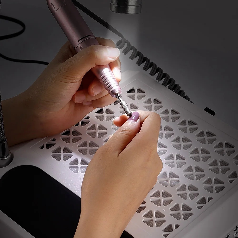 4 в 1 80 Вт Мощный пылеуловитель для ногтей дрель осветительная лампа ручной коврик