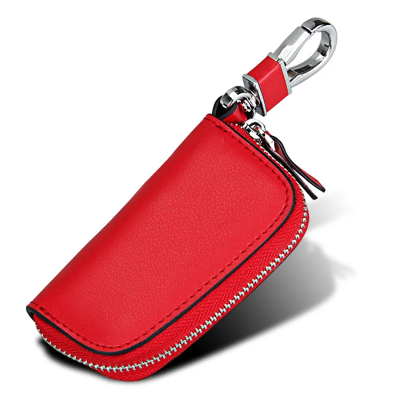 Retro Head Layer Cowhide Leather Car Key Wallet Multi-functional Soft Psoriasis Key Pouch Lock Car Key Bag Pocket