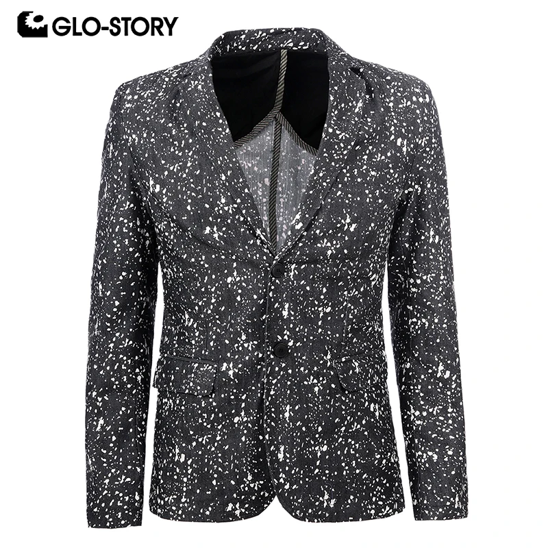 

GLO-STORY мужской пиджак 2020 мужской костюм Homme модный стиль пальто хлопок приталенный костюм MXZ-6002