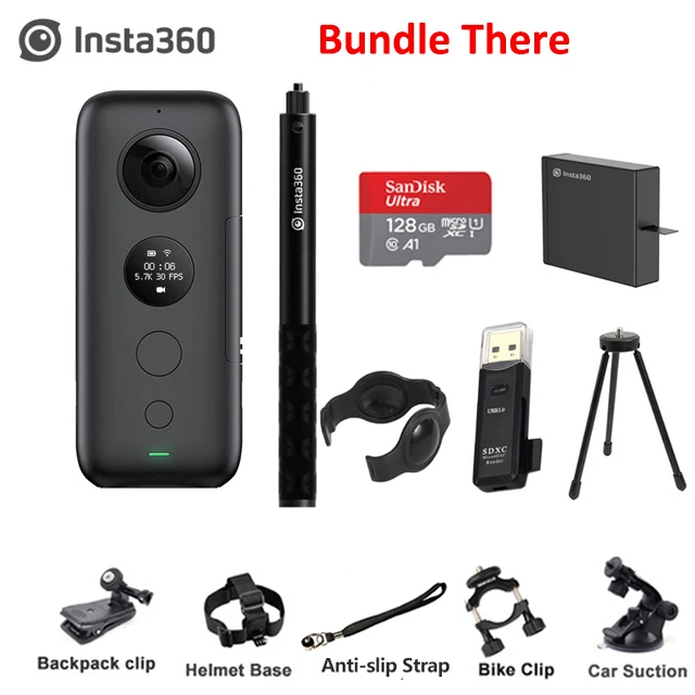 Bundle 3 Insta360 ONE X Экшн-камера VR Insta 360 панорамная камера для IPhone и Android 5,7 K видео 18MP фото невидимая селфи-палка - Цветной: Bundle 3