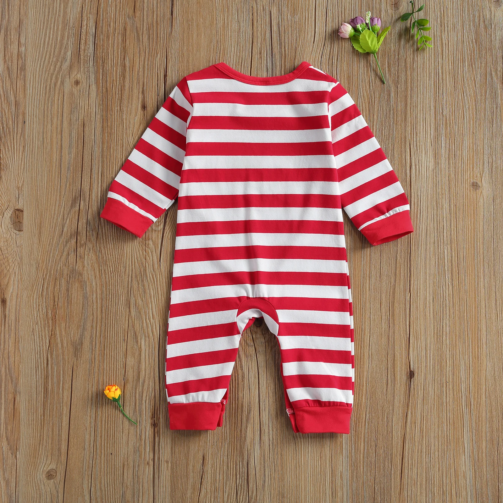 

Pudcoco 0-18M Toddler Baby Girl Boy Spring Heart LOVE Letter Embroidery Red Striped Long Sleeve Romper Valentine's Day Outfit