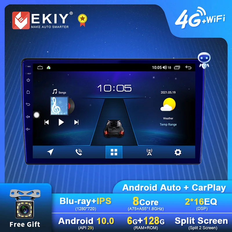 

EKIY Android автомобильный радиоприемник для Mitsubishi Outlander 1 2002-2008 Navi GPS 1280*720 IPS DSP Carplay мультимедийный плеер Авто Стерео DVD