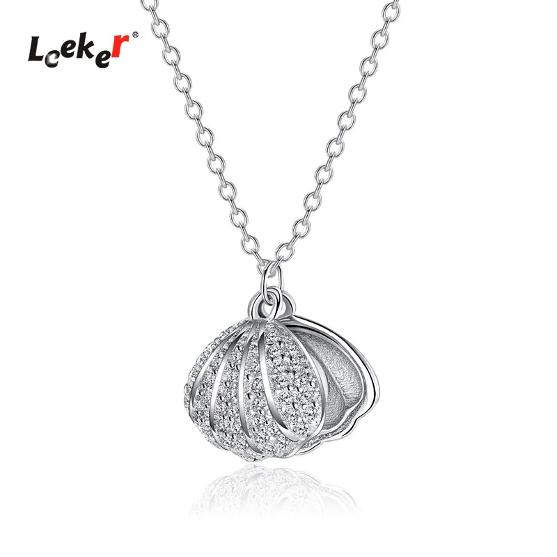 Женское колье чокер LEEKER в форме ракушек с маленькими кристаллами на заказ 163