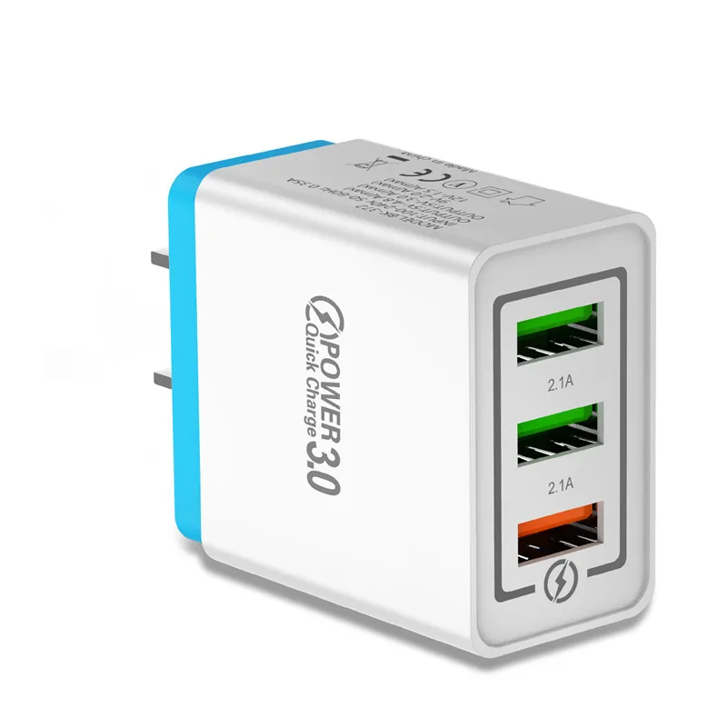 USLION USB зарядное устройство 3A Quick Charge 3,0 Для iPhone Micro type C быстрое настенное зарядное устройство для samsung Xiaomi huawei зарядное устройство для мобильных телефонов - Тип штекера: Blue