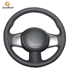 Ручной работы из натуральной кожи, черного цвета Чехлы рулевого колеса автомобиля для Nissan March 2010-2015 Солнечный 2011-2013 Versa 2012-2014