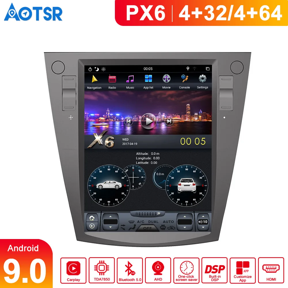 Автомобильный GPS-навигатор PX6 Android 9 0 4 Гб DSP Тесла для Subaru Forester 2013 + головное