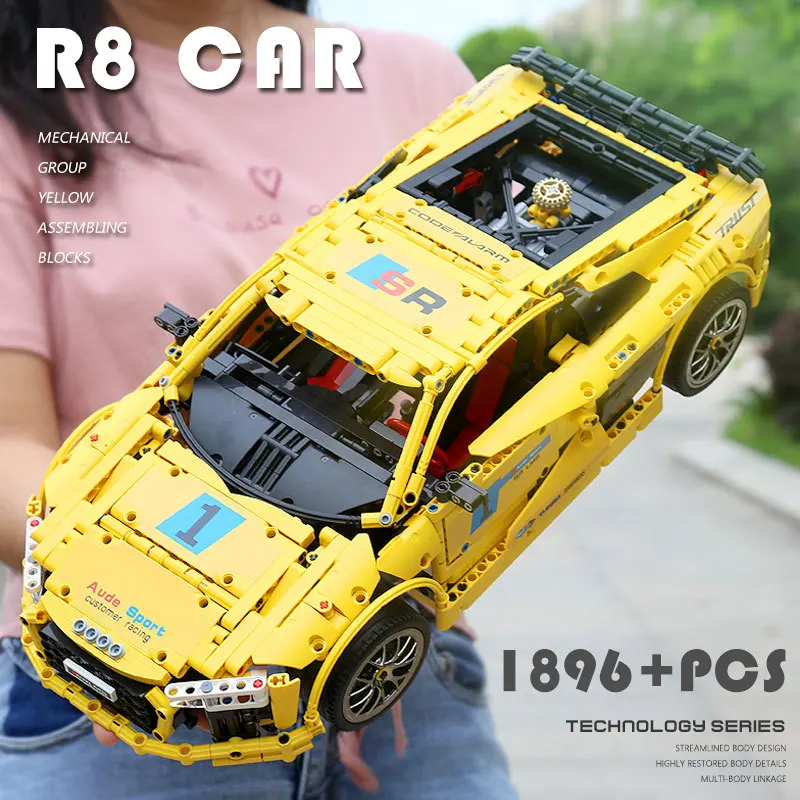 Mould King MOC 4463 Technic series Audis R8 V10 Speed RS5 модель автомобиля строительный блок кирпич 13127