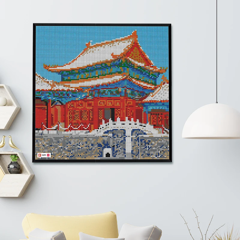 

Mini World Famous Royal Palace Architecture Forbidden City Pixel Art Building Blocks MOC Decoration Bricks Toy For Children Gift