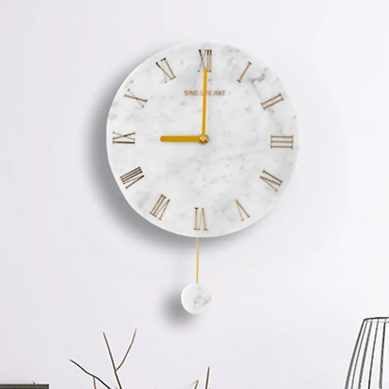 

Роскошные цифровые настенные часы современный дизайн бесшумные римские цифры бесшумные мраморные настенные часы для кухни маятник настен...