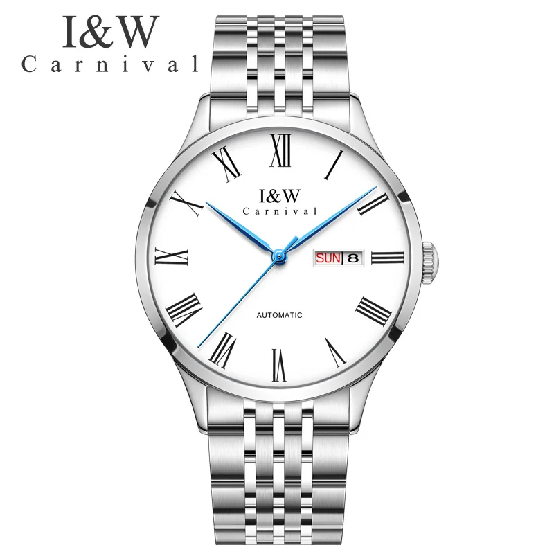 Часы мужские механические водонепроницаемые из нержавеющей стали с