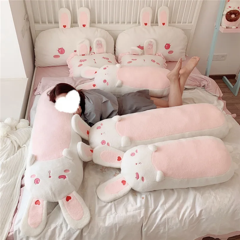

Brand New Cute Rabbit Soft Stuffed Pillow Rabbit Soft Toy Bed Pillow For Girls Birthday Gift Christmas Gift 80cm 120cm