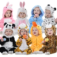 cute cartoon flannel kigurumi baby rompers novelty rabbit cotton baby boys girls animal rompers stitch babys sets new born 2021