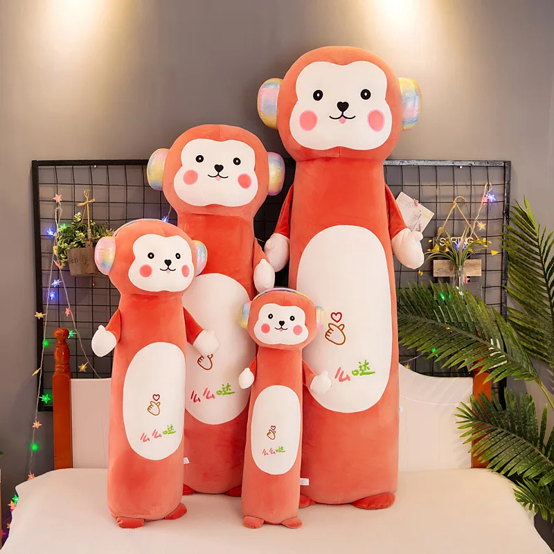 

Kawaii наушники мягкая игрушка обезьяна мягкая плюшевая подушка Спящая с длинной полоской Подушка подарок на день рождения игрушки для девоче...