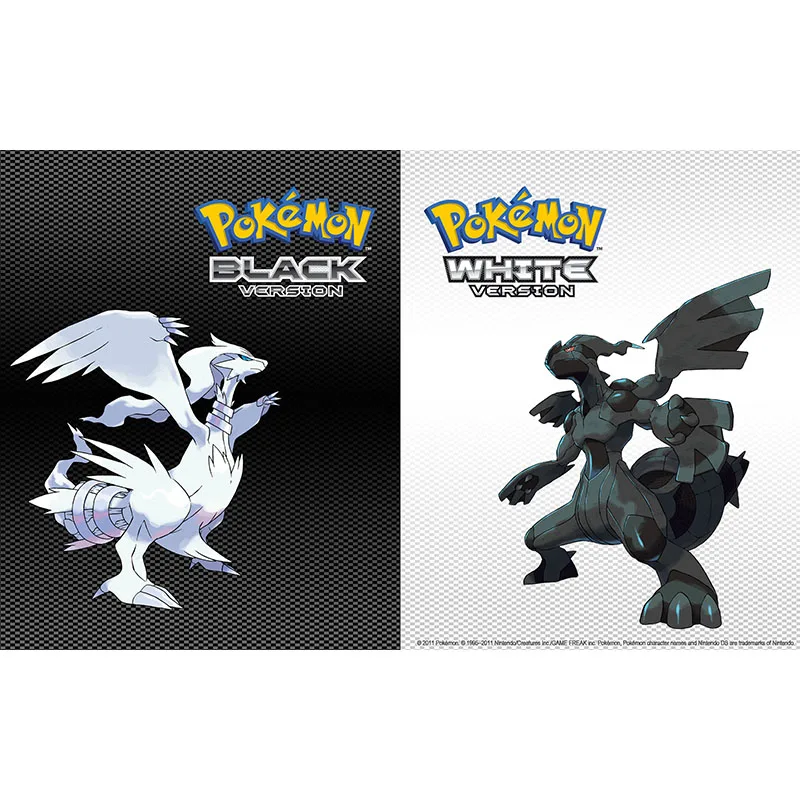 

Bandai Pokemon Playmat Black White Reshiram Zekrom Card Game Adult Board Games Mouse Play Mat Rubber Pad Toys for Children