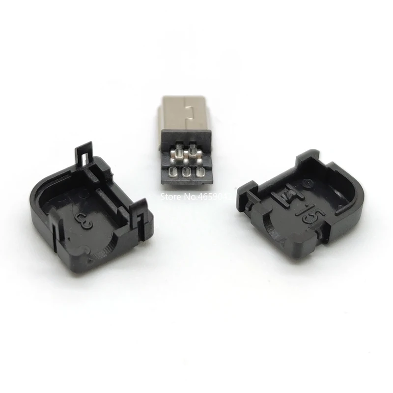 Мини USB вилка 100 шт. 5-контактный угол 90 градусов с пластиковой ручкой |