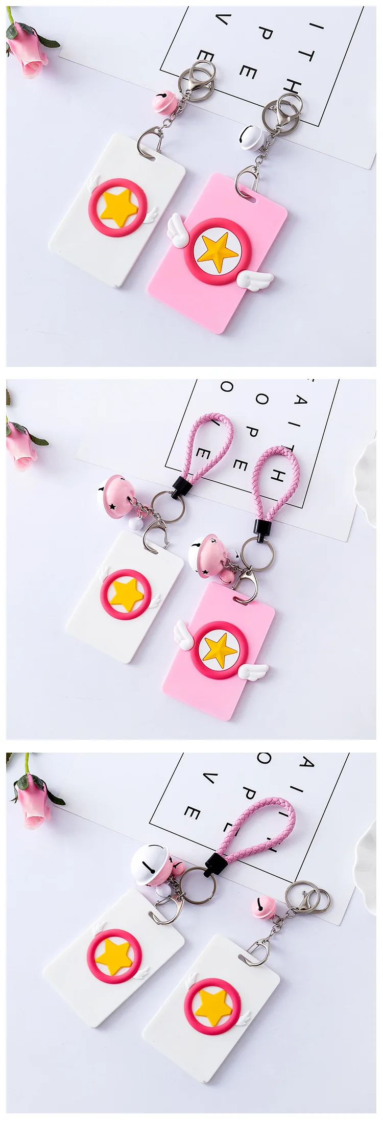Аниме Card Captor Cardcaptor Sakura милый прекрасный банковский чехол для автобусной карты колокольчик набор держатель для карт аксессуары для косплея реквизит подарок для девочки