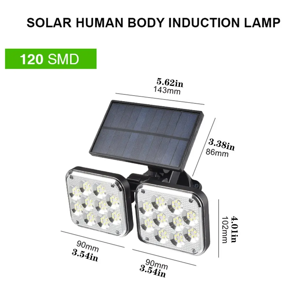

Super Bright Solar Lights LED IP65 Waterproof Outdoor Indoor Induction Wall Lamp With Adjustable Head Wide Lighting Angle